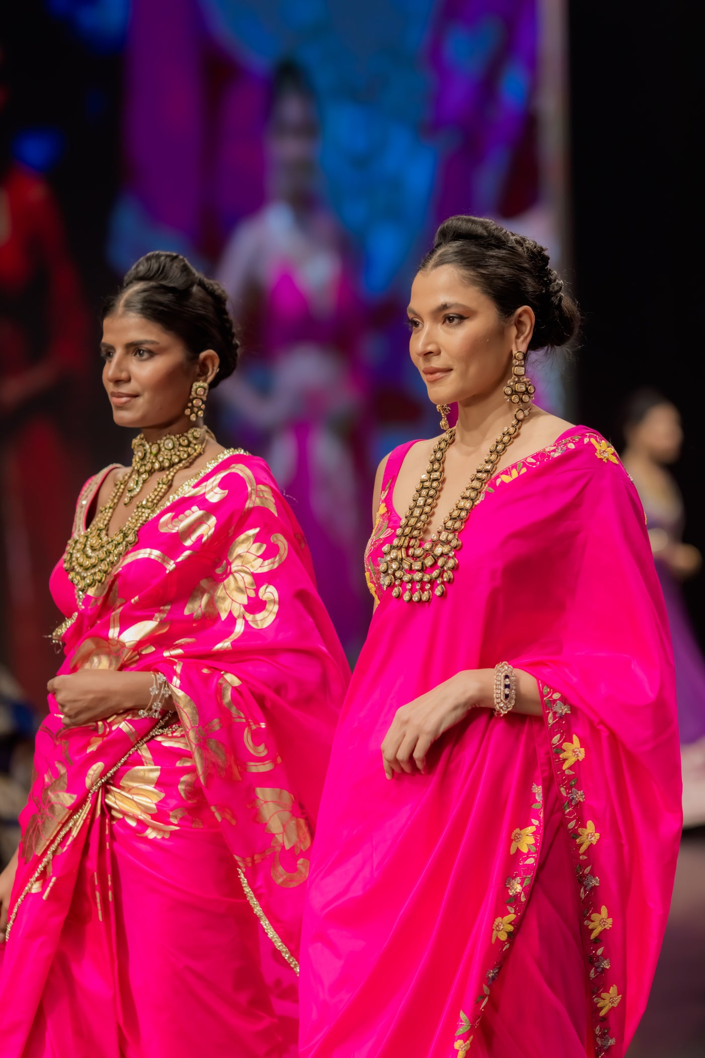 Fuchsia Radiance Sequin Saree