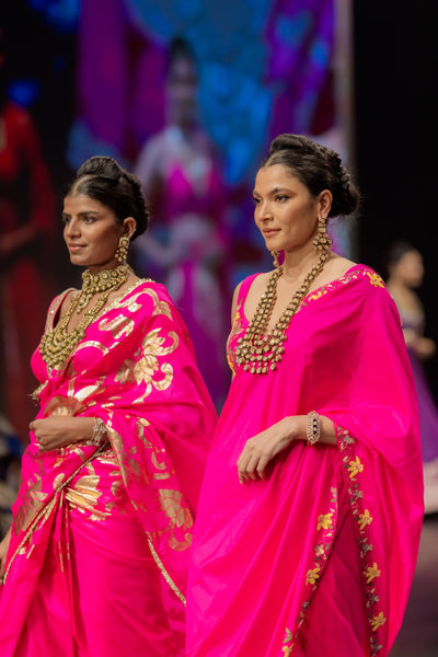 Fuchsia Radiance Sequin Saree