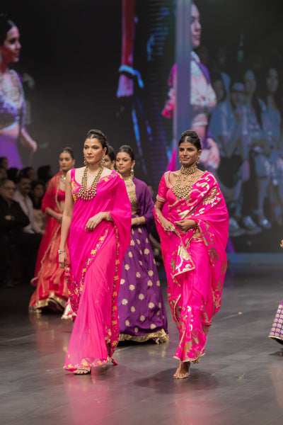 Blush Gold Elegance Saree