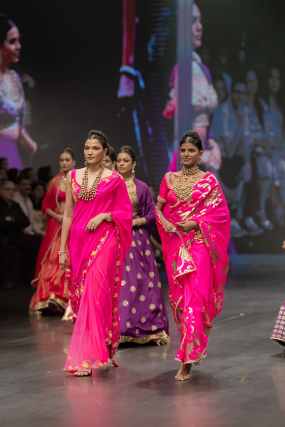 Fuchsia Radiance Sequin Saree