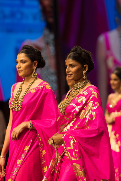 Fuchsia Radiance Sequin Saree