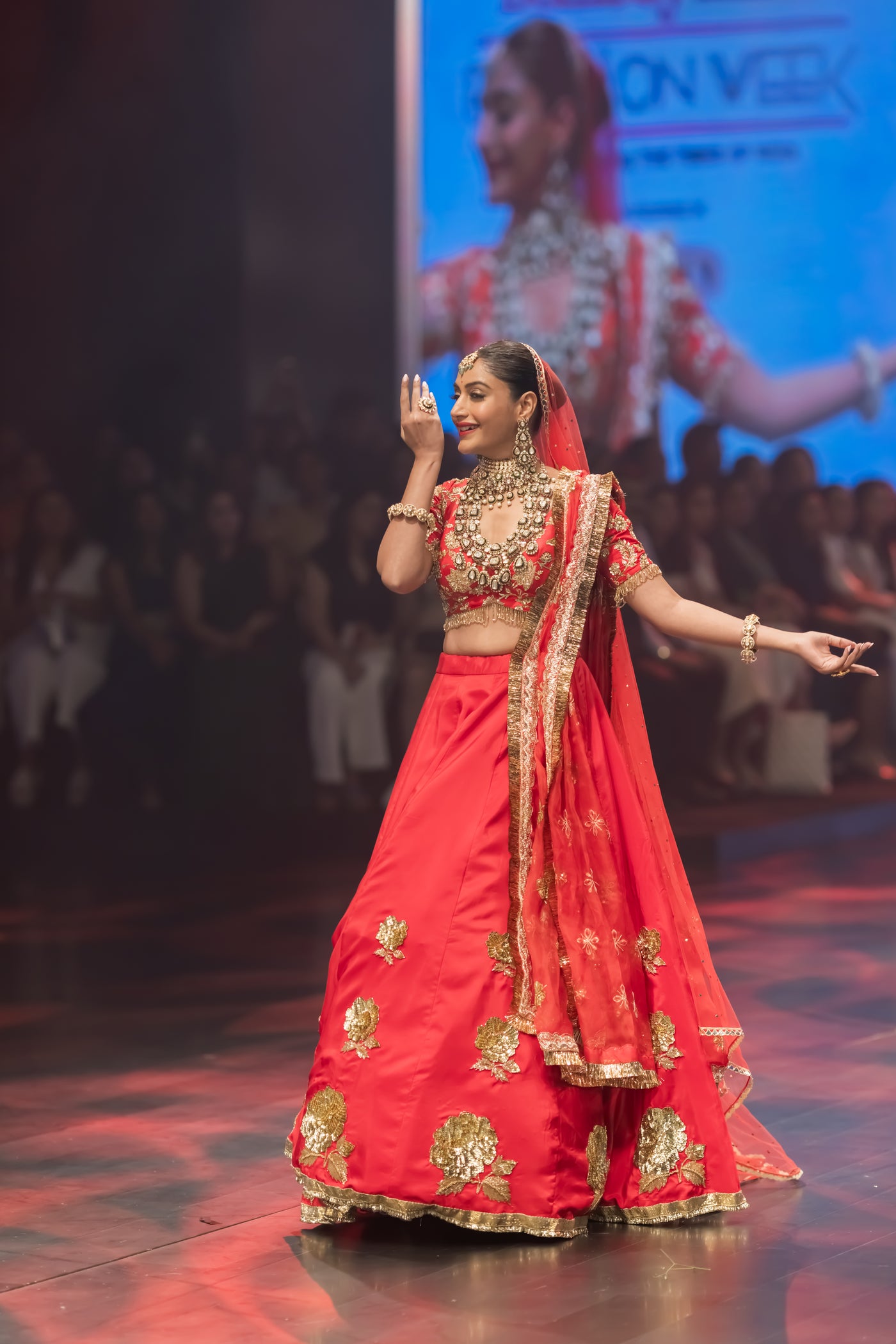 Majestic Rose Red Bridal Lehenga Set