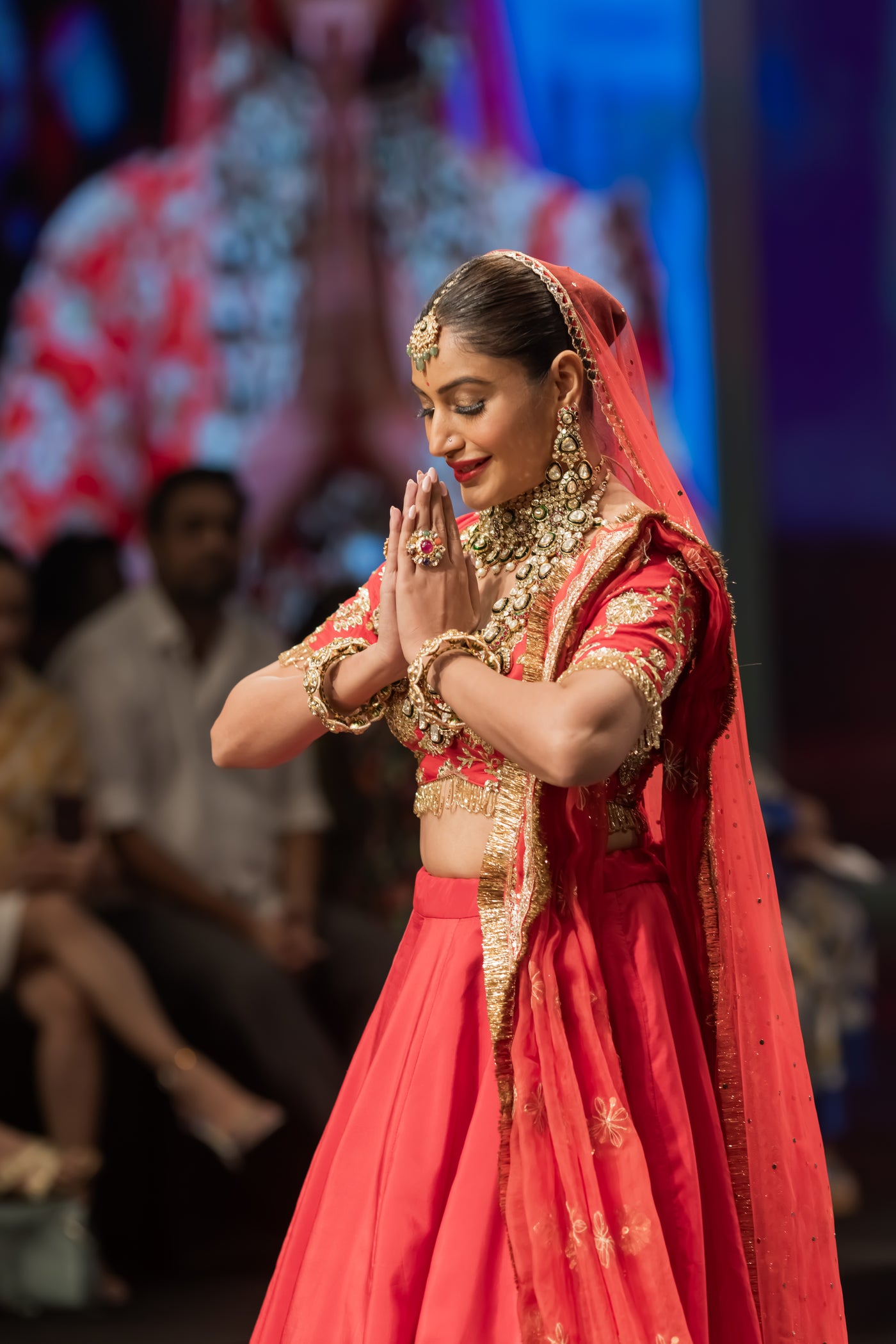 Majestic Rose Red Bridal Lehenga Set