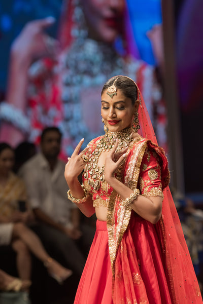 Majestic Rose Red Bridal Lehenga Set