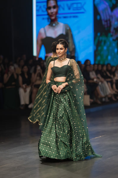 Emerald Brocade Royale Lehenga Set