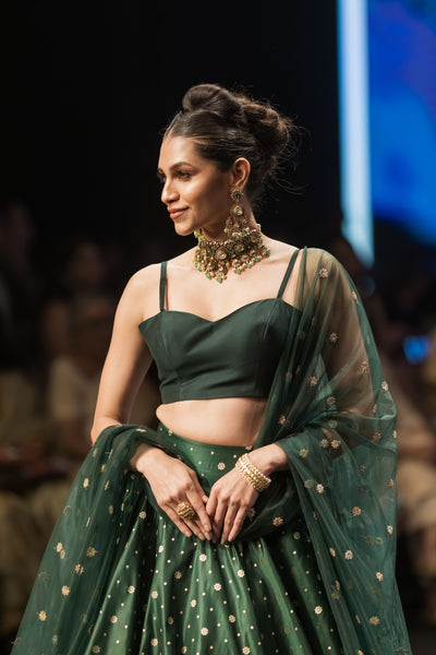 Emerald Brocade Royale Lehenga Set