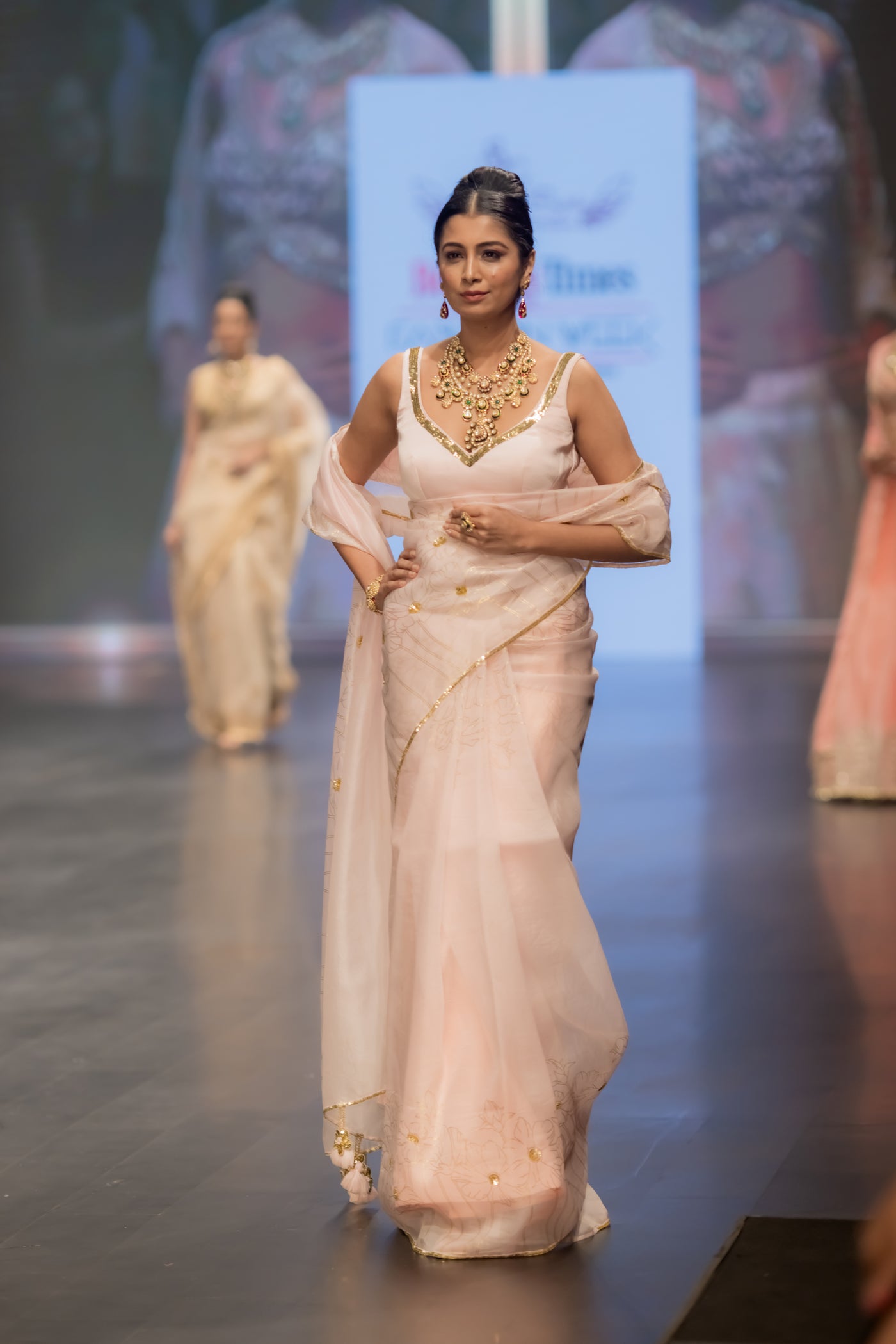 Blush Bloom Foil Saree