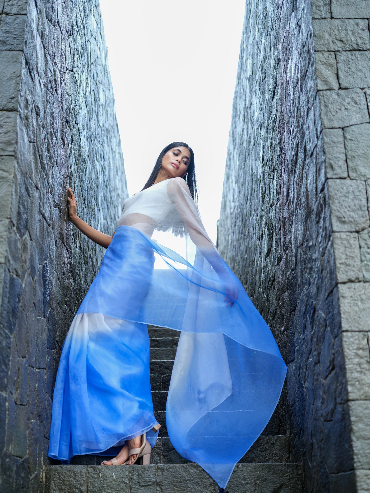 White Haze Saree