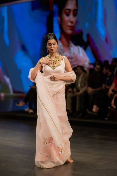 Blush Bloom Foil Saree