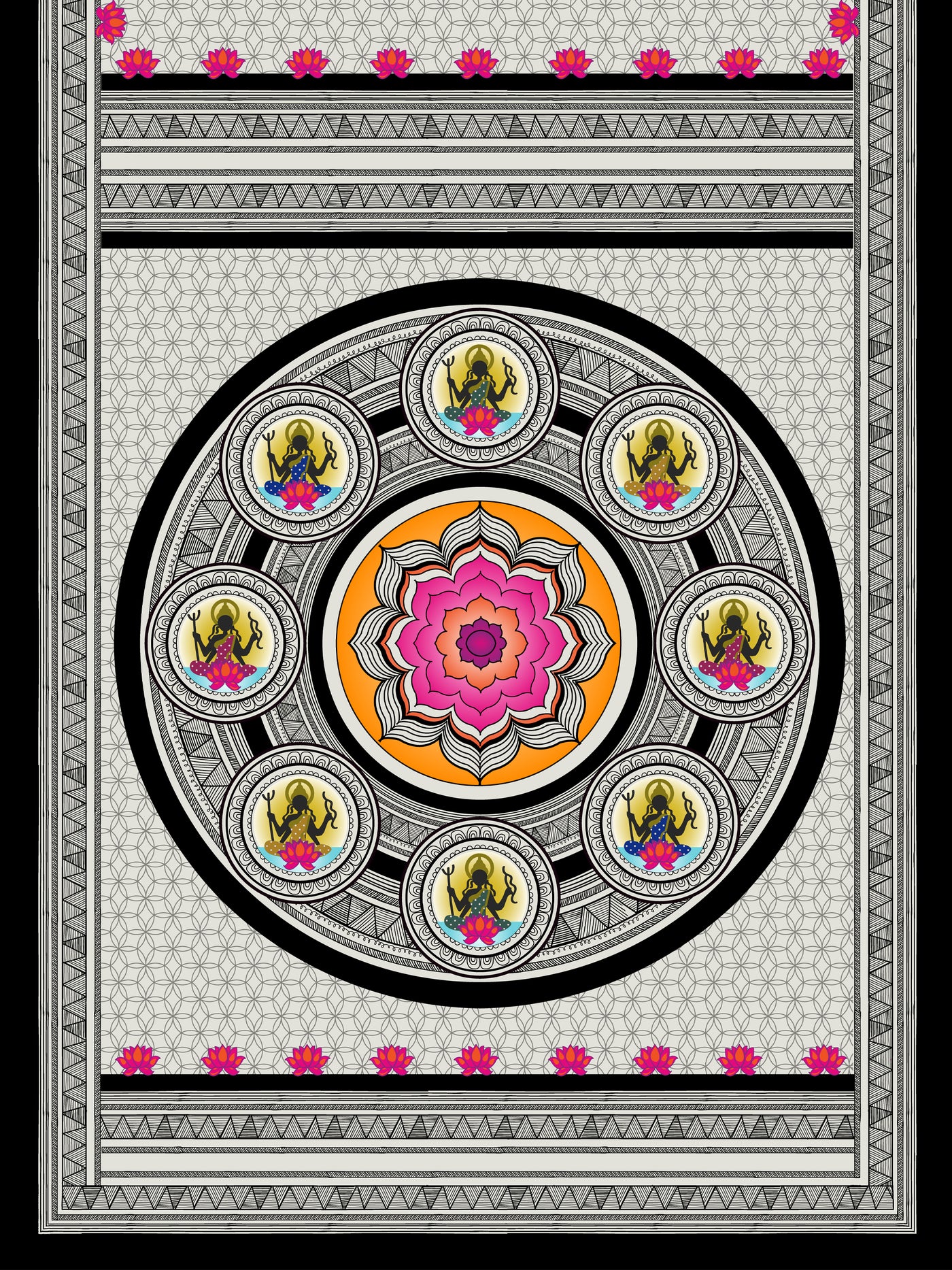 Goddess Laxmi Mandala Saree