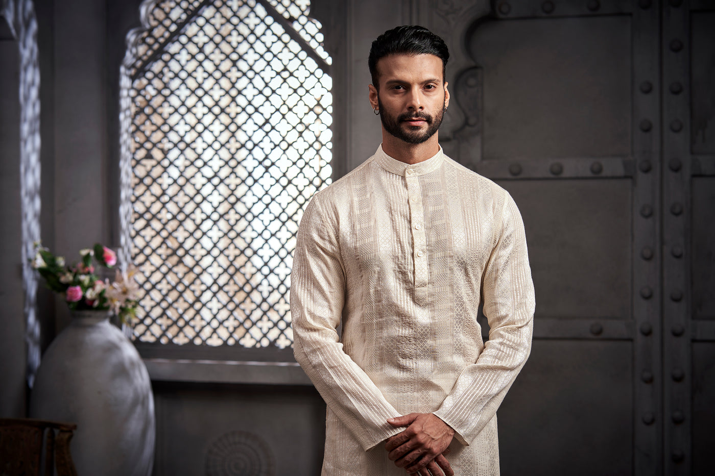 The Classic White Weave Kurta