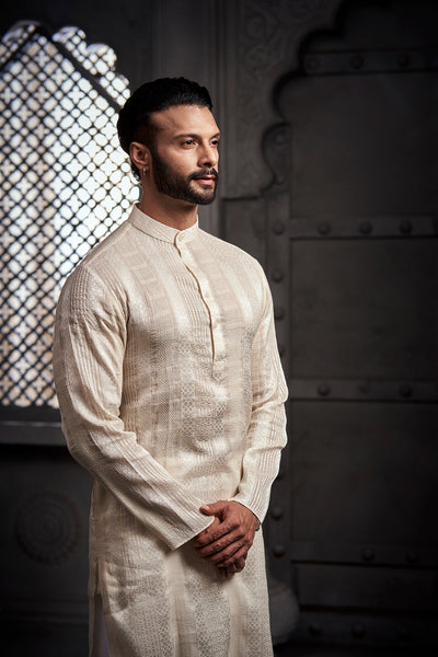 The Classic White Weave Kurta