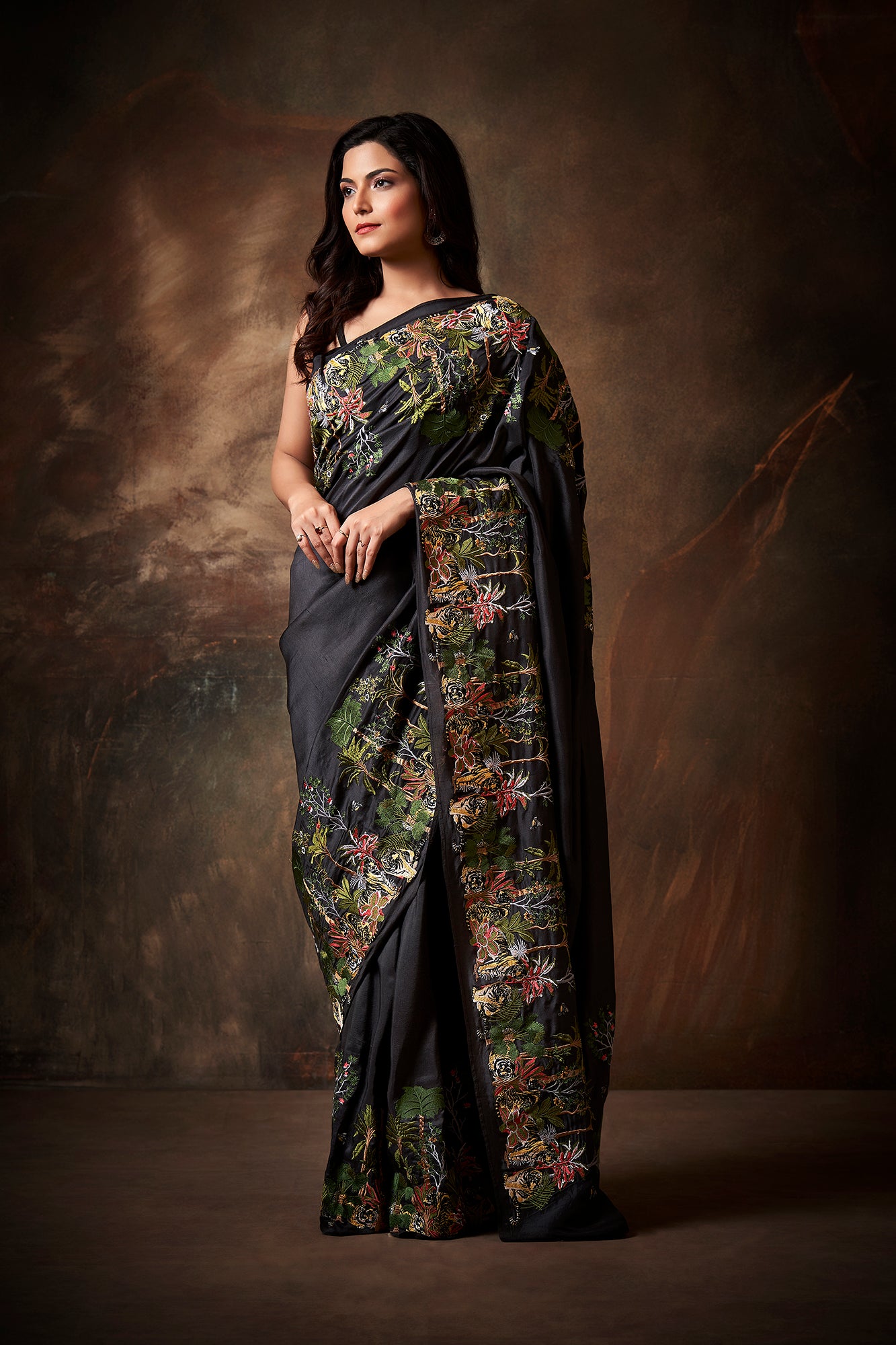 Fauna Embroidered Saree