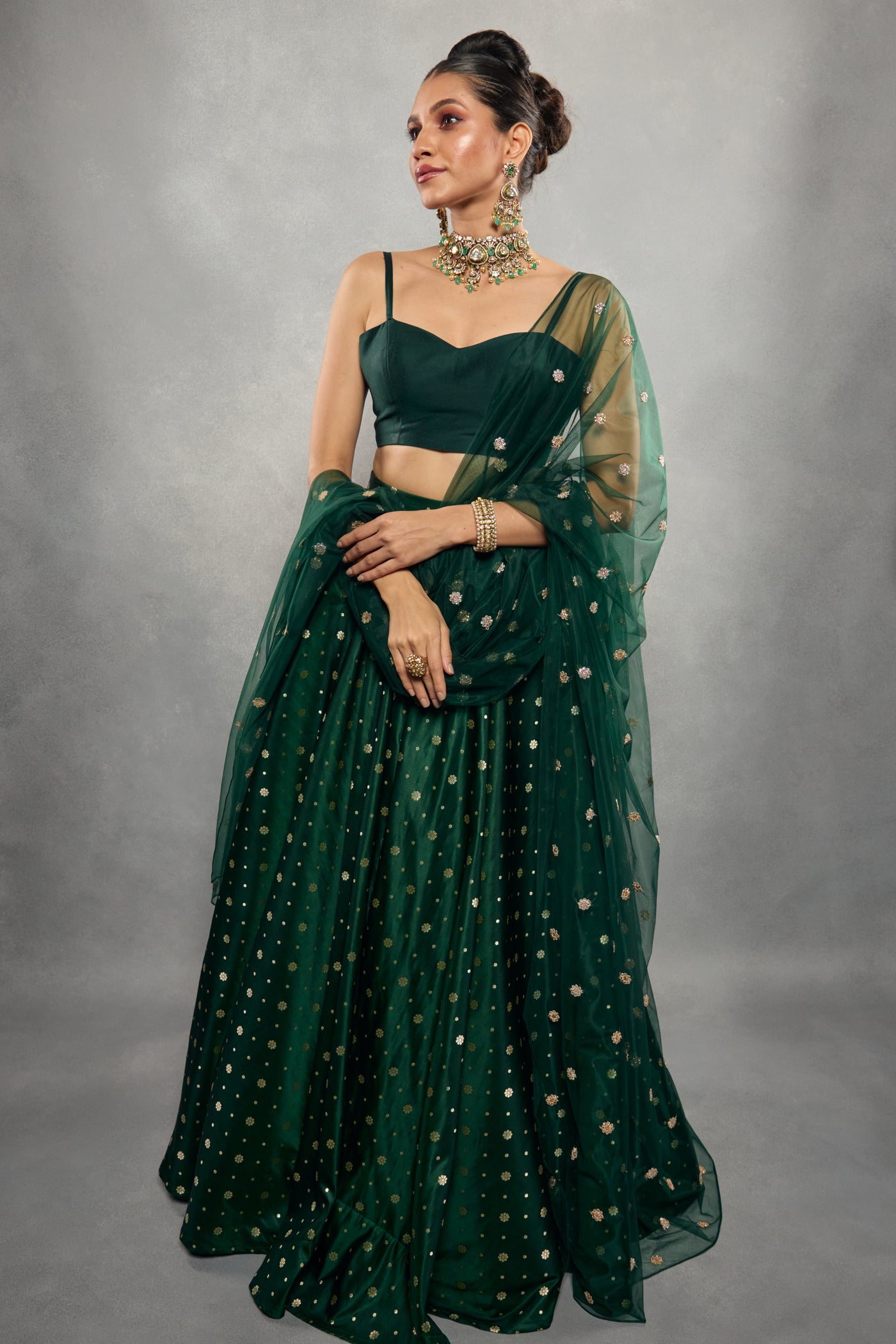 Emerald Brocade Royale Lehenga Set